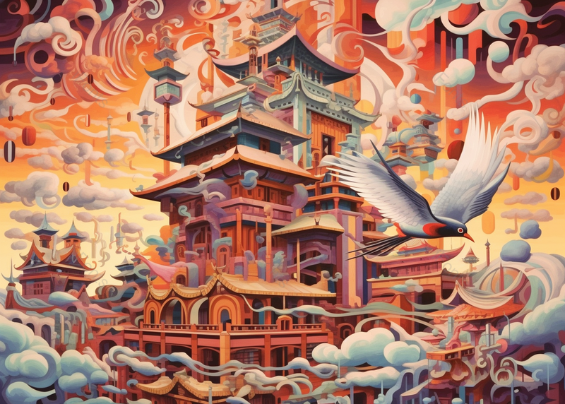国潮风古代建筑天坛祈年殿祥云插画图,插画/手绘图,插画/手绘图库,插画/手绘图下载,插画/手绘